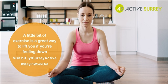 A little bit of exercise is a great way to help lift you if you're feeling down. Find safe ways to move more whatever your age or ability at Active Surrey.