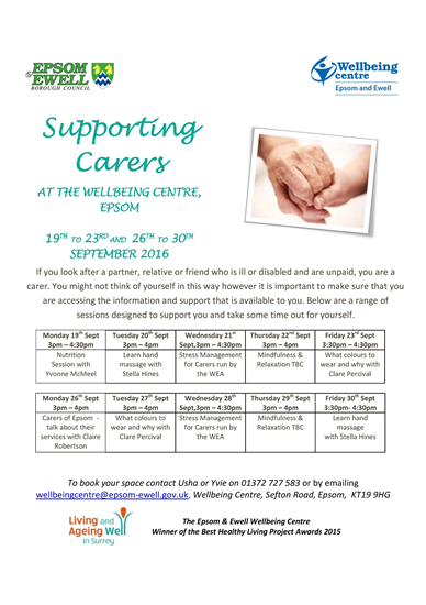 Supporting Carers Sessions