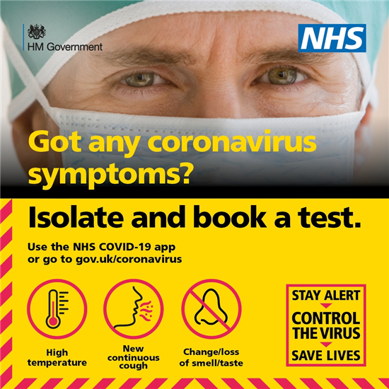 Book a coronavirus test if you have symptoms
