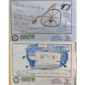 Examples of Children\'s work from the Digital Takeover at Bourne Hall July 2023