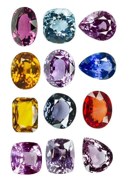 Image: various gemstones on a white background