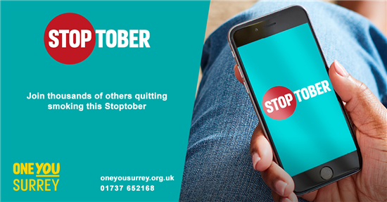 Join thousands of others quitting smoking this Stoptober. Visit www.oneyousurrey.org.uk or cal 01737 652168
