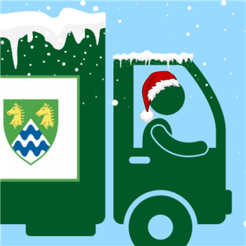 Refuse driver with santa hat