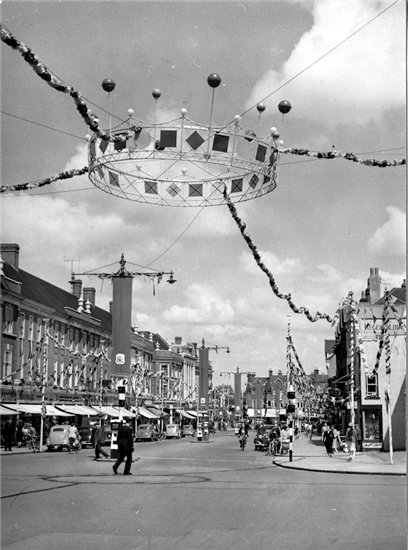 Image: Epsom town centre decorated for the Coronation