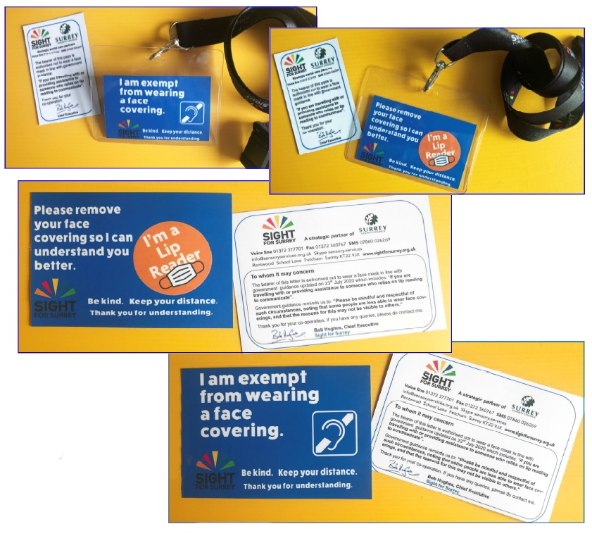 Image: face covering exception badges